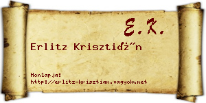 Erlitz Krisztián névjegykártya